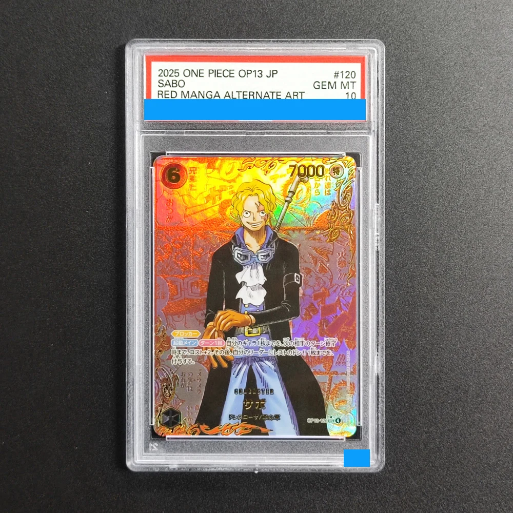 

Proxy DIY 2025 ONE PIECE OP13 JP SABO RED MANGA ALTERNATE ART 120 Rating Card 10 Mt 10 Card Labels Gift Collection cards Toys
