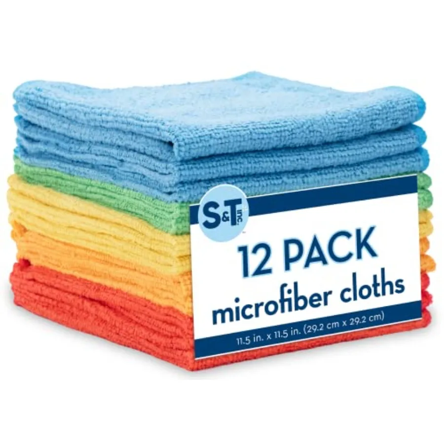 

Microfiber Cleaning Cloth, Bulk Microfiber Towel for Home, Reusable and Lint Free Cloth Towels for Car, Assorted Colors, 11.5 I
