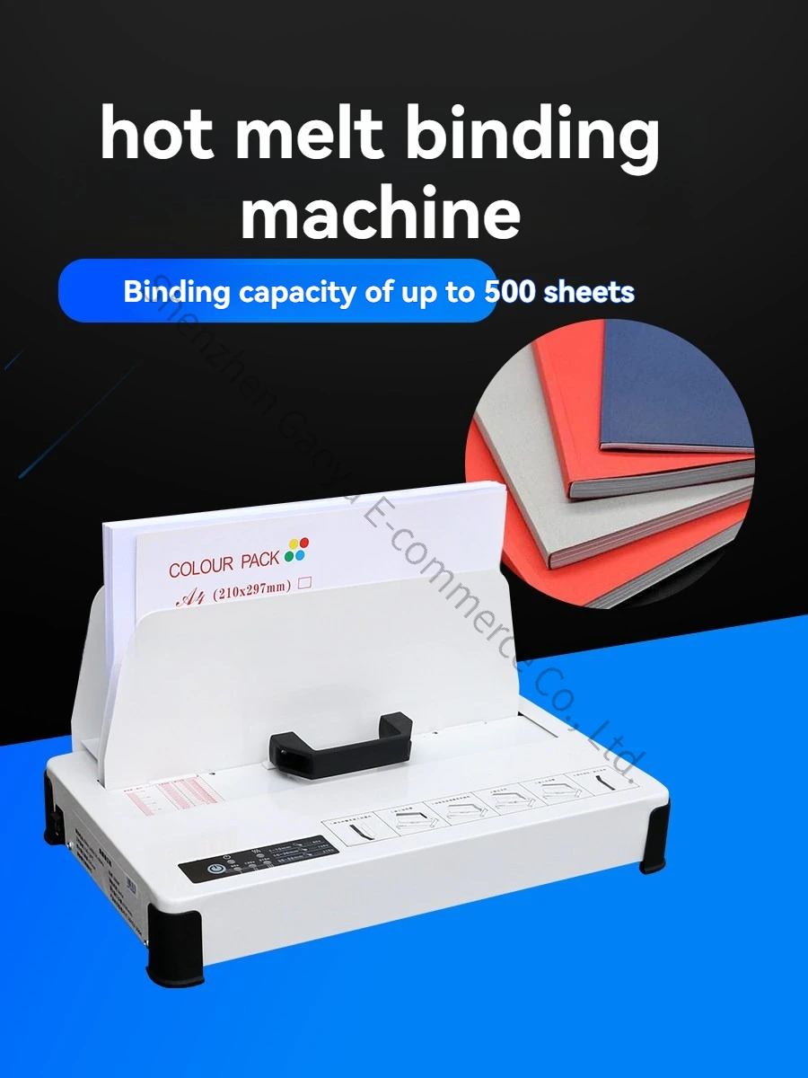BY390 Small Adhesive Machine Office Special Tender Contract Hot Melt Binding Document  Financial Certificate Graphic Shop Books