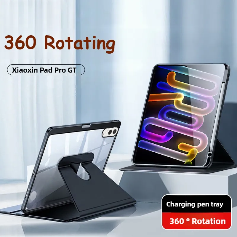 

360 Rotation Acrylic Hard Case for Lenovo Xiaoxin Pad Pro GT 11.1 2025 TB710FU 11.1 inch with Pencil Holder