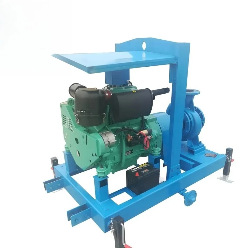 Bomba de água com motor diesel Deutz para irrigação tipo móvel centrífuga de aço fundido de 8 polegadas