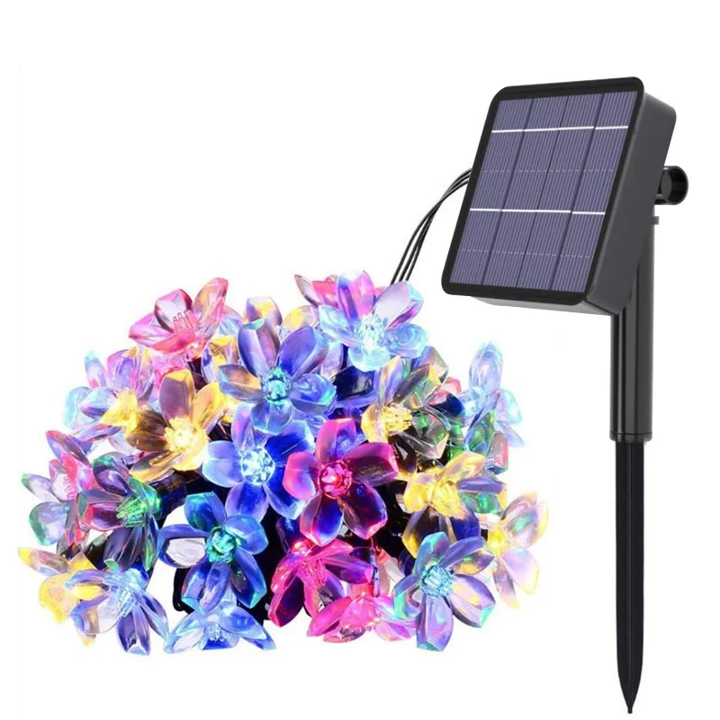 Outdoor Courtyard Solar Fairy Lights Cherry Blossoms Solar String Lights Decorative Lighting Lamp