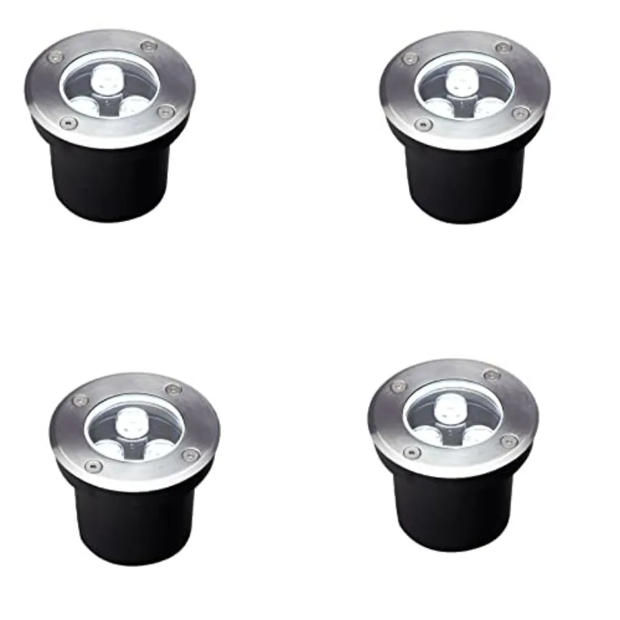 

3W Well Lights Landscape LED in GroundDiameter 4 Inch High Voltage 110V 120V Outdoor Landscaping Lights Wired 6500K Waterproof