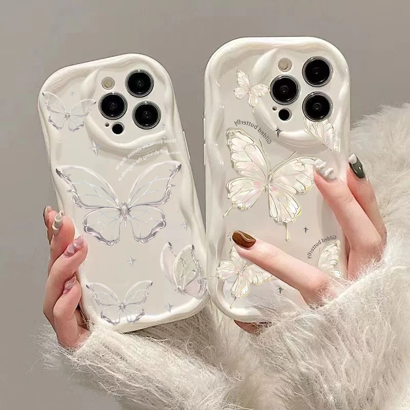 Чехол с готическим узором в виде бабочки для Xiaomi 17T 15T POCO X8 Pro Max X7 X6 Pro F8 F7 F6 M6 M7 X5 F4 M4 15 Ultra, полностью защищающий, с волнистым дизайном