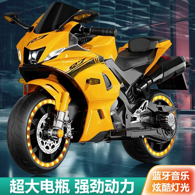 دراجة نارية كهربائية كبيرة للأطفال بعمر 3-8 سنوات يمكن أن تكون مقعدًا للبالغين بعجلتين R7 للأولاد والبنات عربة شحن