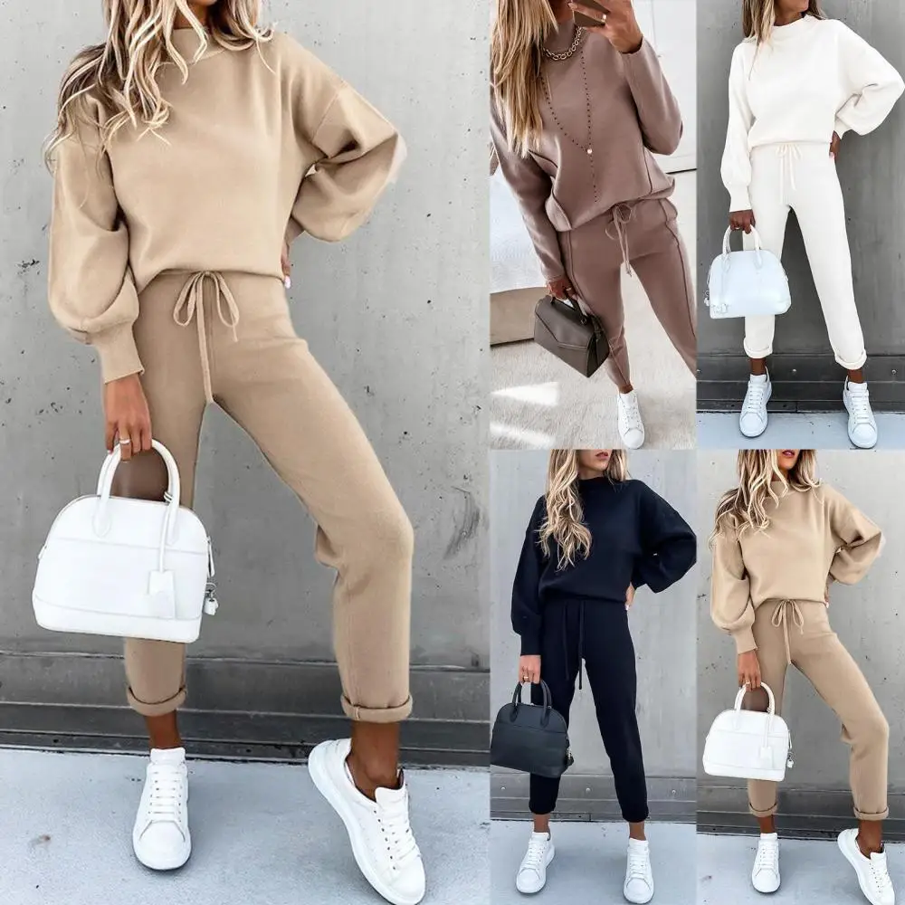 Fashion Tracksuit 2 Piece Set Autumn Winter Pullover Hoodie + Long Pants Sports Suit Female Sweatshirt Sportswear Suit For Woman