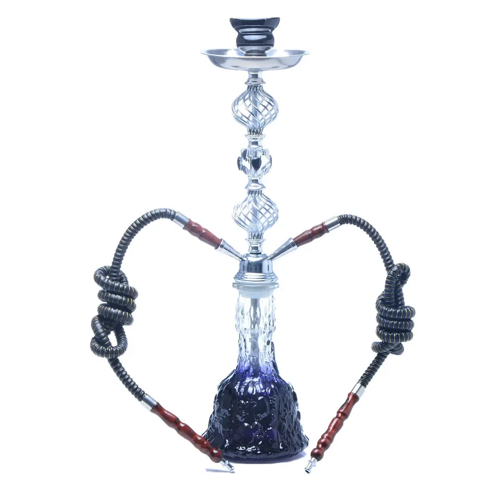 Completed Hookah Shisha Pipe Kit Double Hose Chichas Narguile Nargila Sisha Glass Hookah Shisha Water Pipe Accessories Crafts