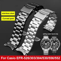 20mm 22mm 24mm stainless steel curved strap For Casio EFR-526/303/304/530/556/552 Men's BEM-506/501 metal bracelet wristband