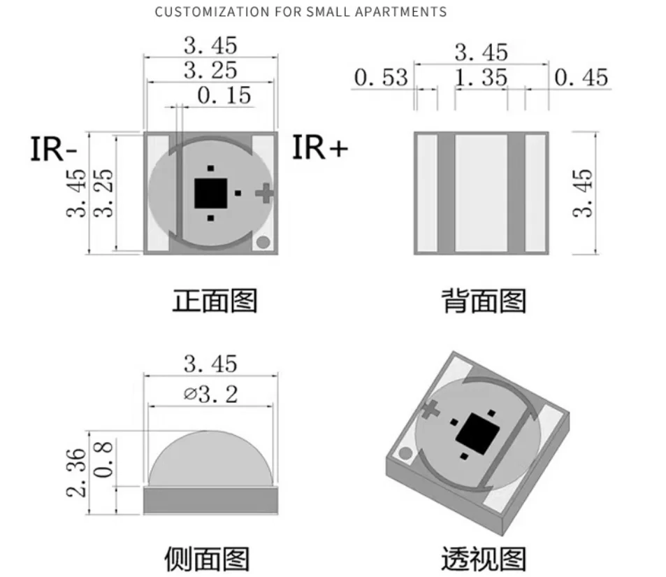 3535 GOLD 1-3W ceramic light bead 3535 CREE high power strong light LED light emitting diode