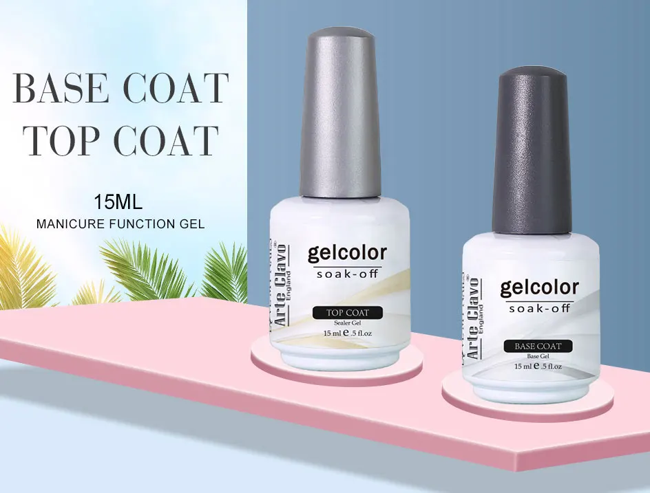 Arte Clavo Top Gel Polish 15 ml Semi Permanent Lack Funktion Gel Basis Super Top Coat Transparente Gel Nägel Soak Off Gel – Detail 2