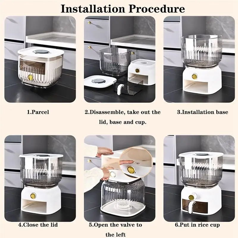 AA77 NEW 10KG Kitchen Nano Bucket Insect-Proof Moisture-Proof Sealed Rice Bucket Grain Pet Food Storage Container Rice Box
