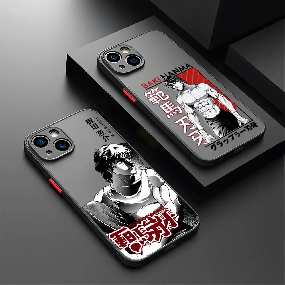 Hot-blood Anime Baki Hanma Phone Case For iPhone 15 14 13 12 11 Mini Pro Max X XR XSMax 7 8 Plus Matte Transparent Back Cover