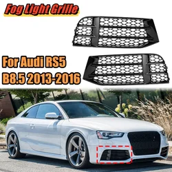 For Audi RS5 B8.5 2013 2014 2015 2016 Glossy Black Car Front Fog Light Grilles Foglamp Honeycomb Grill Cover Trim 8T0807681F