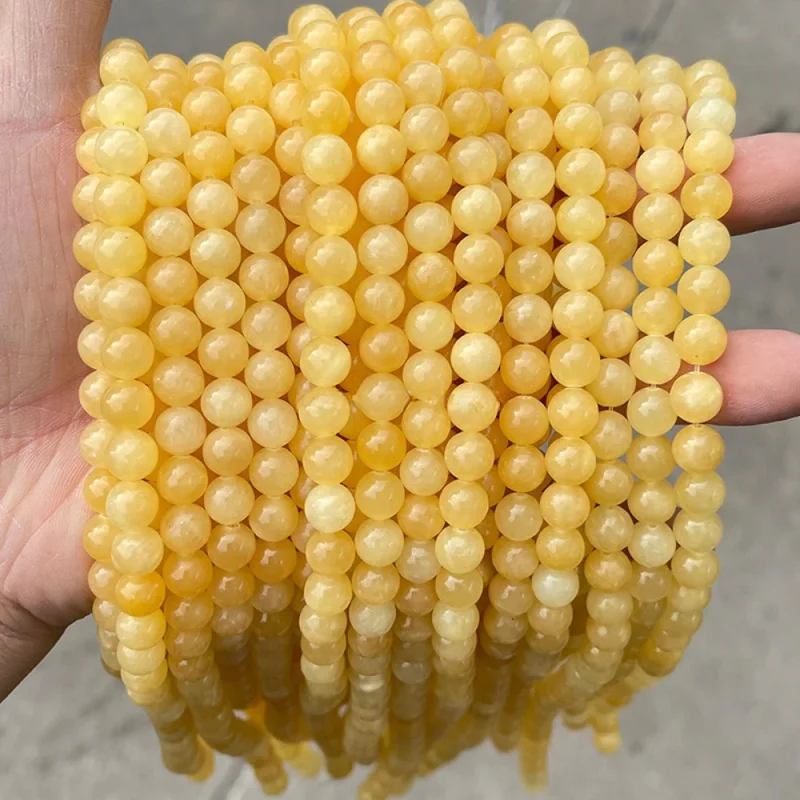 

Natural beige jade round beads Amber jade loose beadsdiyJewelry accessories, bracelet beads