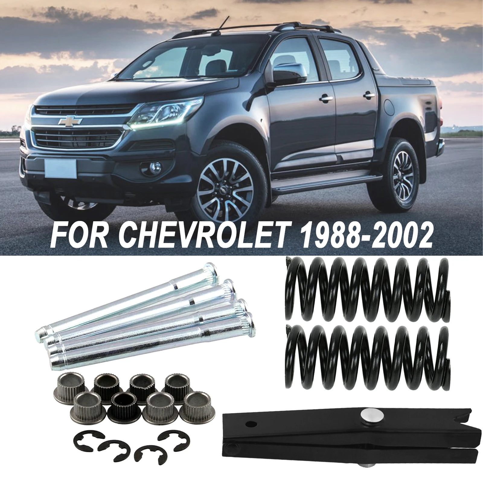 

1 Set Door Hinge Pin Repair Kit Hinge Pins and Bushing Kits with spring For Chevrolet Chevy GMC Fullsize Truck SUV 1988-2002 Car