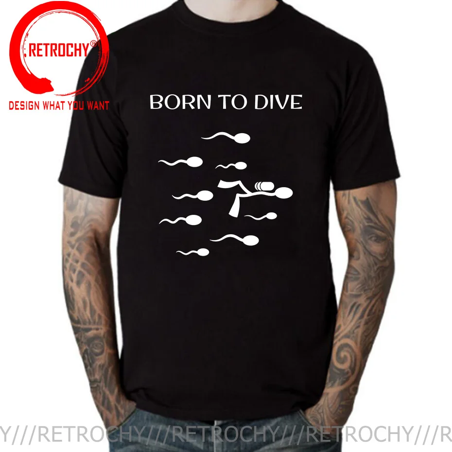 

Scuba Diving Flag Freediving Gift T-Shirt Funny Born to Dive T Shirt men Humor Anime Swimming Sperm T Shirts male Tops Tee Shirt