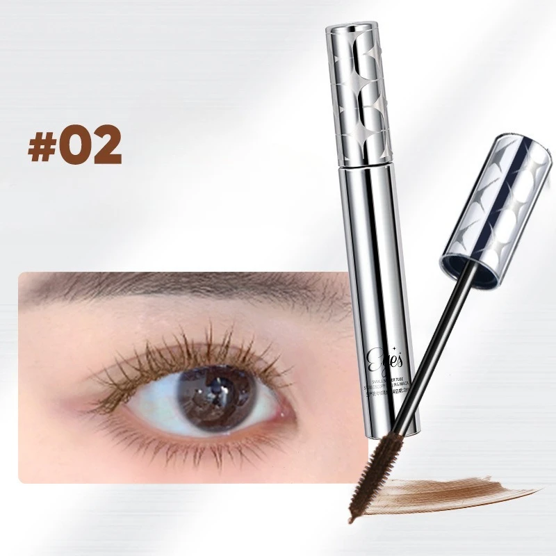 มาสคาร่าเพิ่มความยาวขนตาสีดำ ต่อขนตาสีน้ำตาล แปรงปัดขนตา เครื่องสำอางความงาม ติดทนนาน สีเงิน