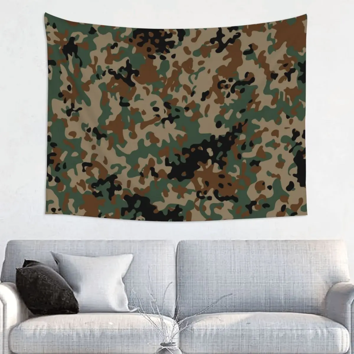 Flecktarn Camouflage Tapestry Hippie Fabric Wall Hanging Army Military Camo Decoration for Bedroom Curtain Witchcraft Tapestries