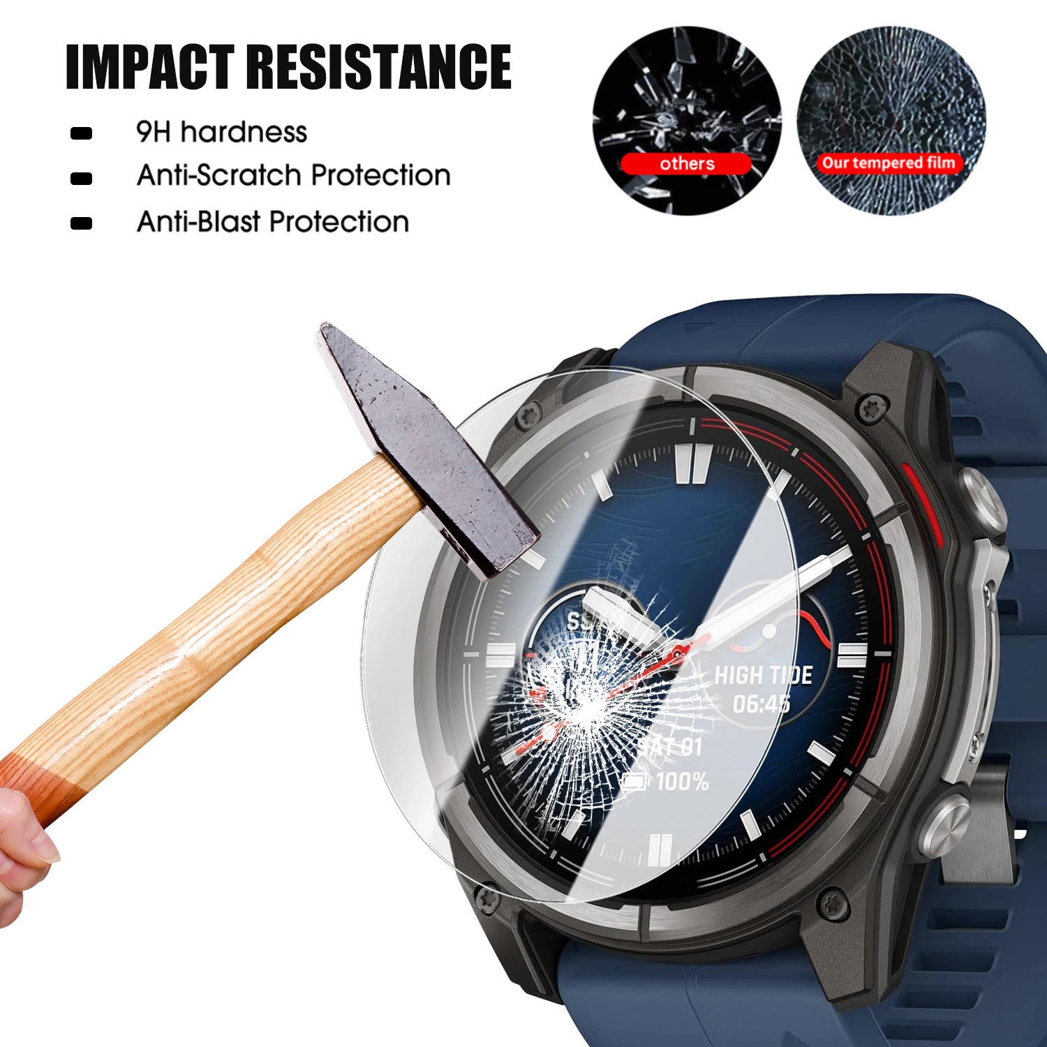 1-10 قطعة من الزجاج المقسى للغارمين Quatix 8 47 مللي متر 51 مللي متر Smartwatch 9H واقيات الشاشة لملحقات Garmin Quatix8