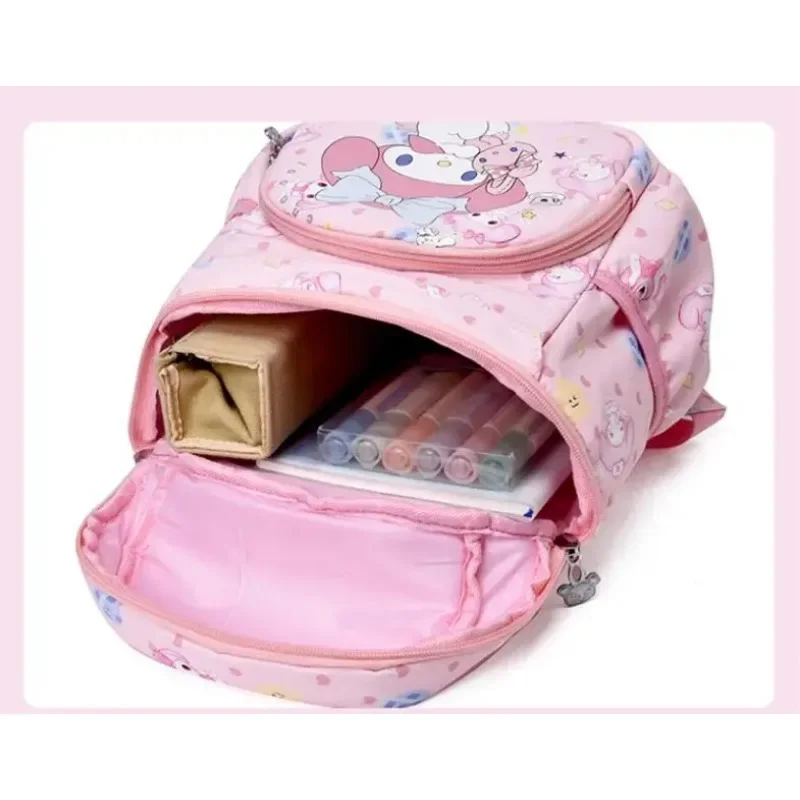 New 2024 Children\'s School Bag Nylon Cartoon Kuromi Cute KT Melody Girls Go Out Lightweight Backpack Kindergarten Hello Kitty