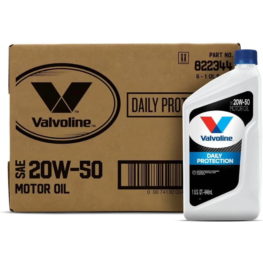 

Valvoline Daily Protection 20W-50 Обычное моторное масло 1 QT Упаковка из 6 штук — упаковка может разливаться — идеально подходит для сверхмощных двигателей