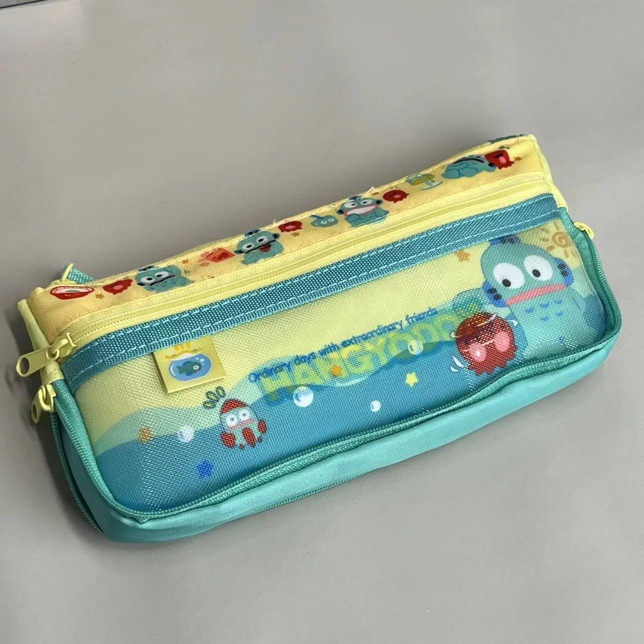 Sanrio Transparant Pencil Case Hangyodon borsa per penna impermeabile di grande capacità scatola per studenti per forniture scolastiche per ragazze regalo di cancelleria