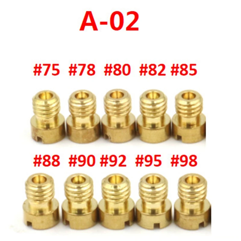 10PCS Suitable For The Main Spray Scooter Bucket PE24/26/27/30 Halma CG-125 Nibi Carburetor Measuring Hole Nozzle