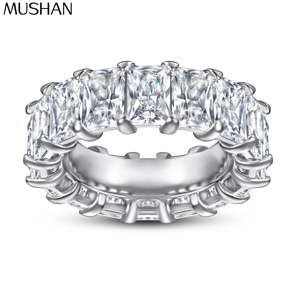 

MuShan Jewelry 925 Sterling Silver Rings Bands Engagement Ring 7A Cubic Zirconia Women Romantic Anniversary Women Gift
