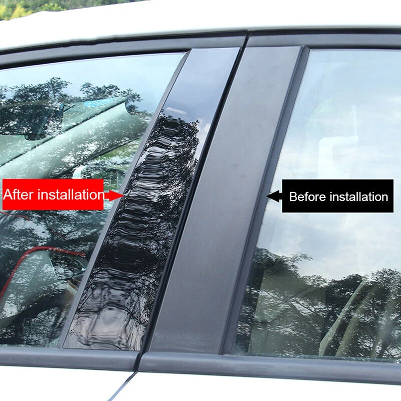 Glossy Black Car Window Door Pillar Posts Stickers Covers Trim Decal for Nissan Altima 2008 2009 2010 2011 2012 view 3
