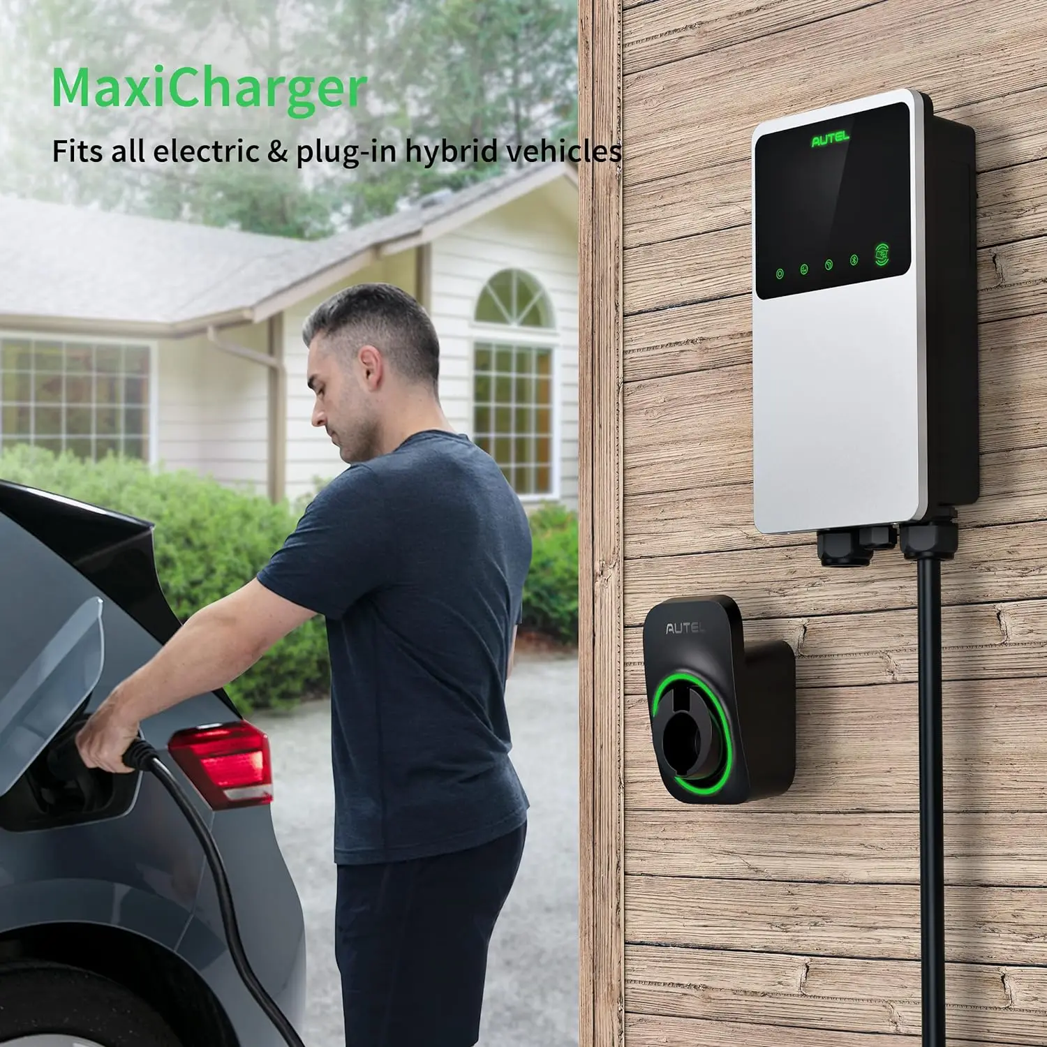 Autel MaxiCharger Home Electric Vehicle (EV) Charger, up to 50 Amp, 240V, Level 2 WiFi and Bluetooth Enabled EVSE, Hardwired,