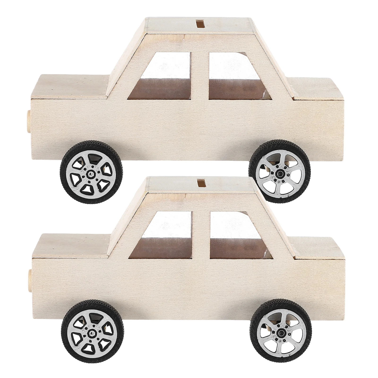 2 قطعة صندوق حصالة على شكل سيارة خشبية يمكنك صنعه بنفسك طقم بنك أصبع قابل للطلاء صندوق تخزين العملات المعدنية غير المكتمل للأطفال والكبار ديكور المنزل الحرفية