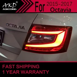 Car Lights for Skoda Octavia LED Tail Light 2015-2017Octavia Rear Stop Lamp Brake Signal DRL Reverse Automotive Accessories