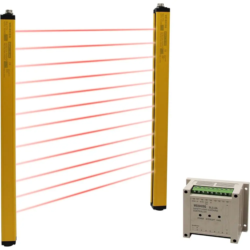 

Световая завеса безопасности CNWALL, защита для станков для вырубки решеток, расстояние между лучами 40 мм, 26 лучей, высота защиты 1000 мм, общая длина.