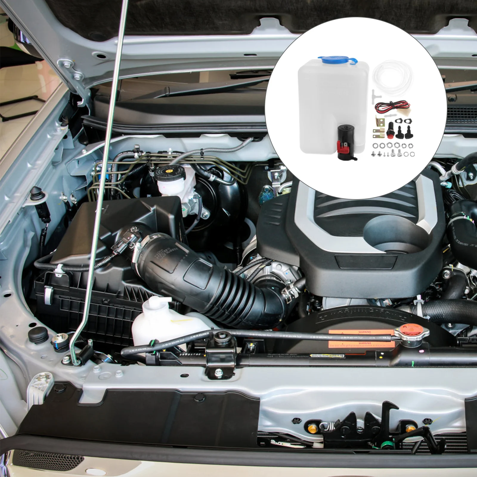 

1Set Universal Windshield Washer Reservoir Kit 1.8L Capacity for All 12V Cars Fast Efficient Cleaning Easy Installation Stain