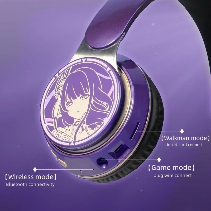 Genshin Impact Wireless Bluetooth Headset Xiao Tartaglia Cosplay Prop Game Character Handphones con Badge per regalo di compleanno per bambini