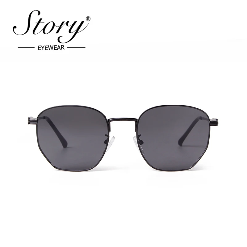 STORY Classic Metal Square Sunglasses Men Women Brand Designer Sun Glasses Retro Small Polygon Sun Glasses Driving Shades S9615A