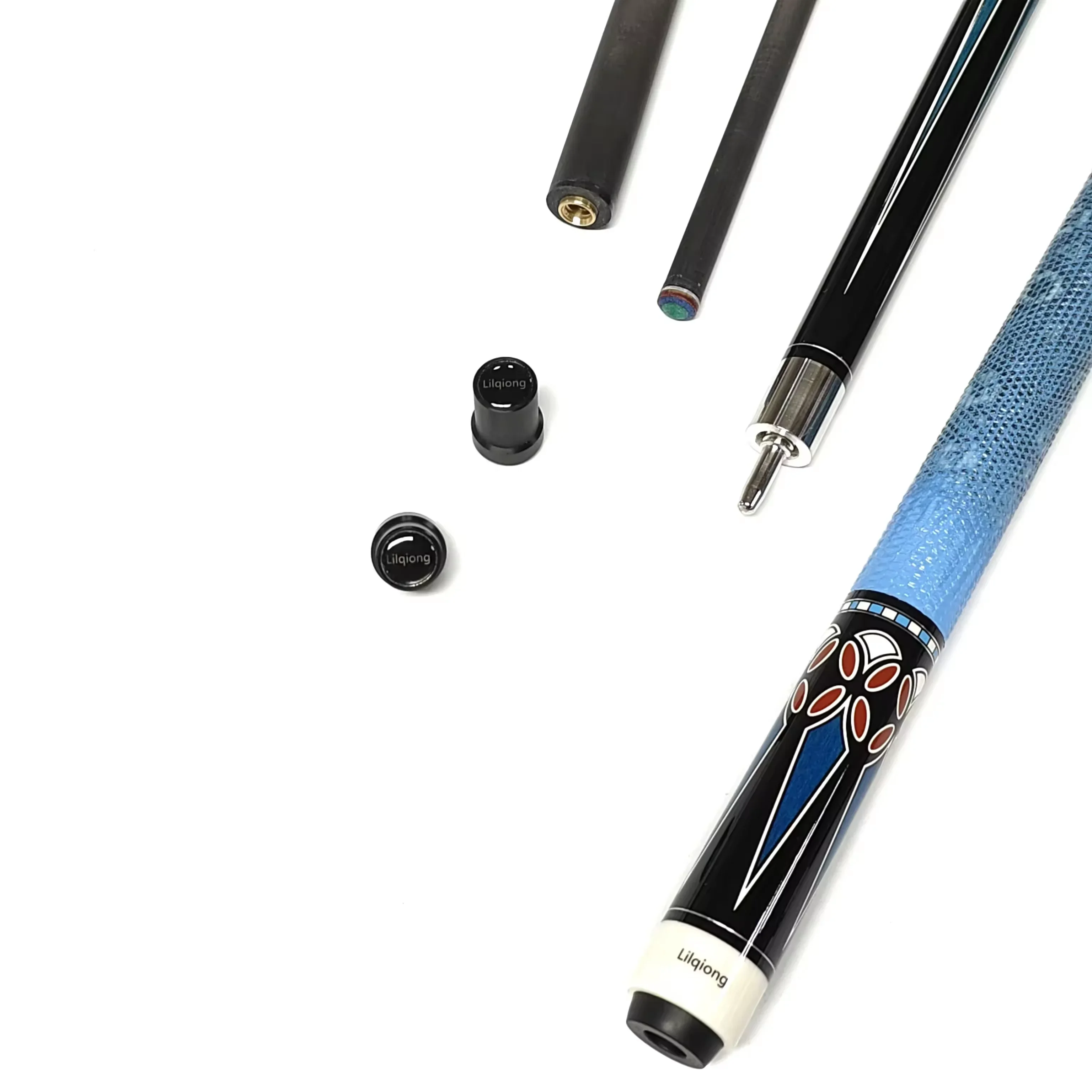 Superior Genuine Carbon Fiber Shaft  Leather Grip 12.5mm 1/2 Billiard Pool Cue With Extension