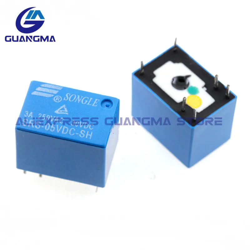 Imagem -04 - Relé Poder Original Srs05vdc-sl Srs12vdc-sl Srs24vdc-sl 05vdc-sh Srs Srs sh 12vdc Dc5v 12v 24v 6pin 3a 250v 100 Pcs 100 Novo