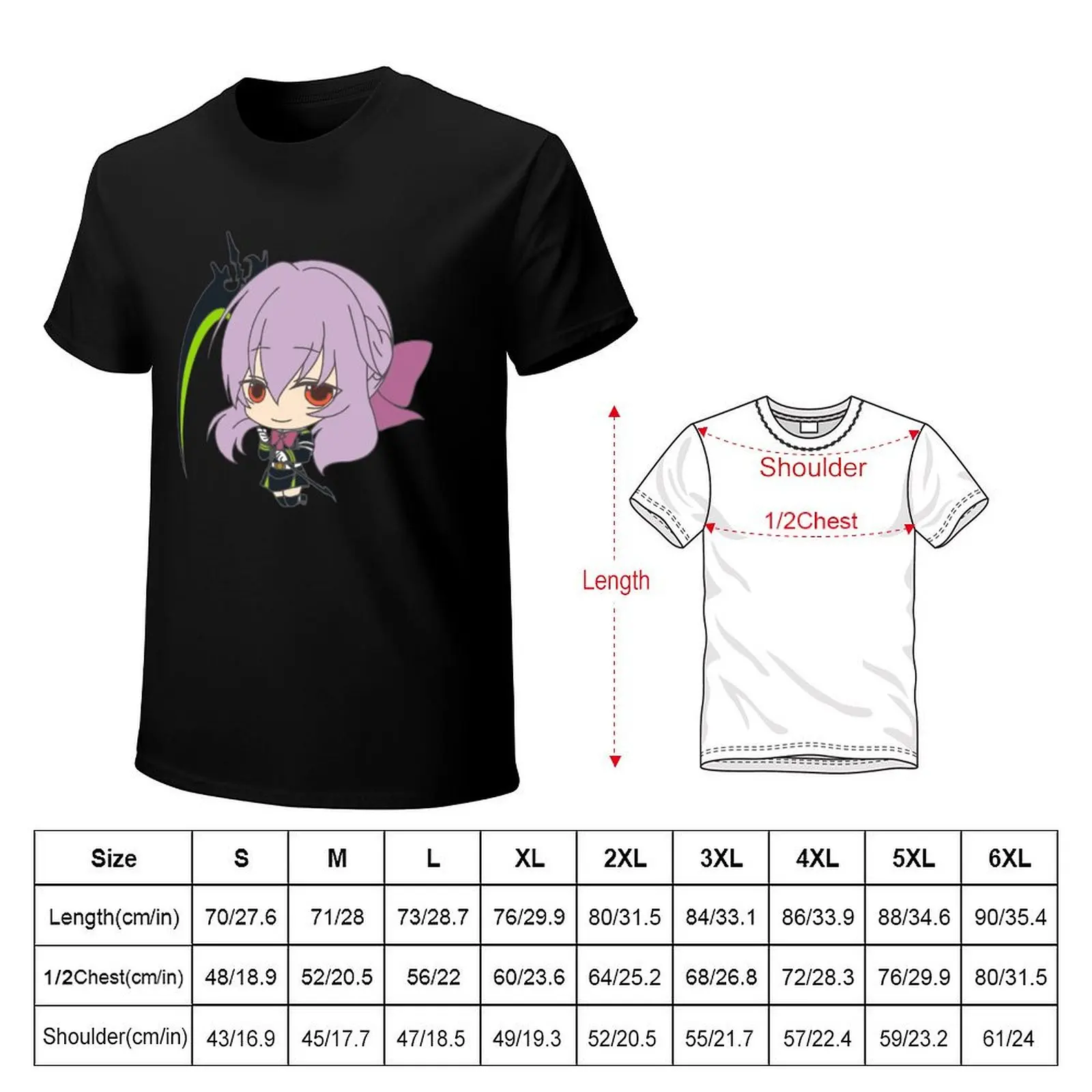 Shinoa Hiragi Chibi T-Shirt boys animal print plus size clothes funny t shirts for men