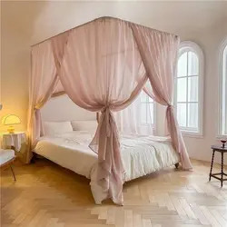 Light Luxury French Linen Style U-shaped Mosquito Net Lightweight Breathable Palace Style Yarn Net Bed curtain Without Bracket
