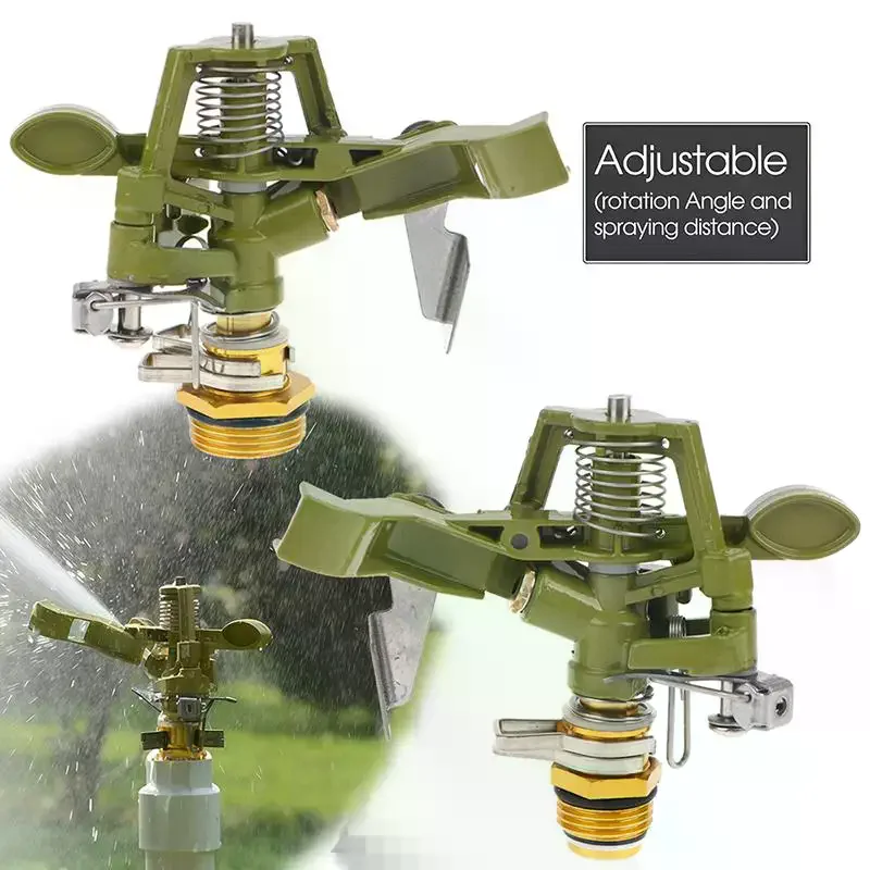 1/2 3/4 Inch Metal Pulsating Sprinkler 360° Rocker Arm Rotating Lawn Watering Sprinkler For Garden Irrigation System