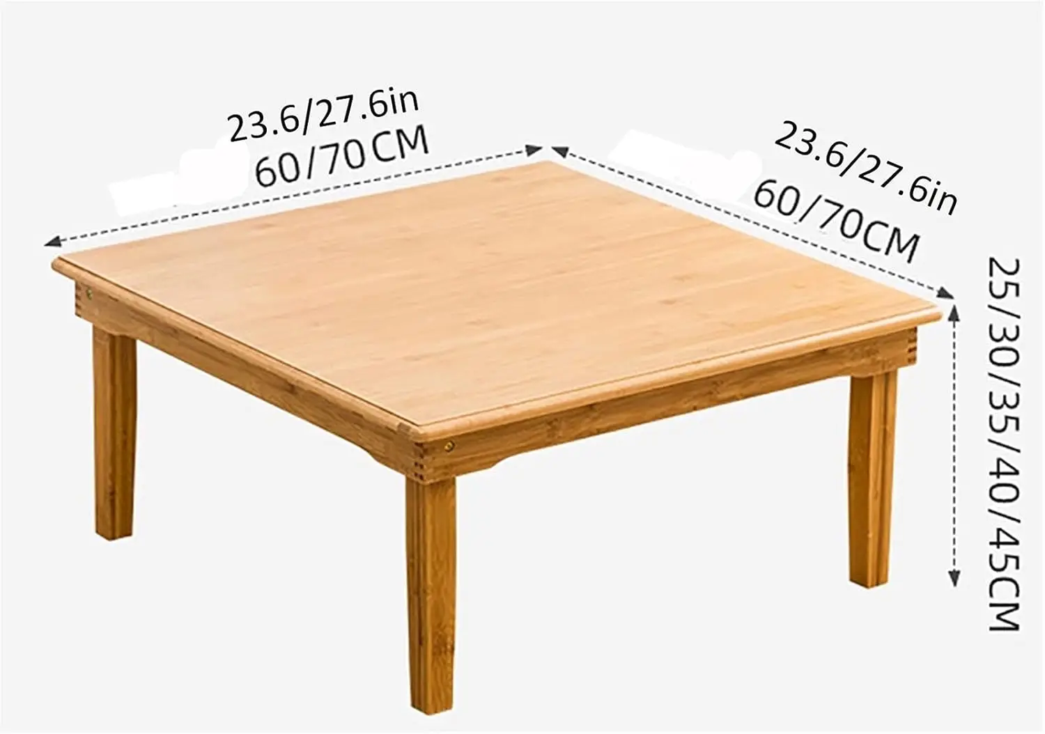 Mesa dobrável de bambu para computador, baixa, multifuncional, mesa de jantar, café