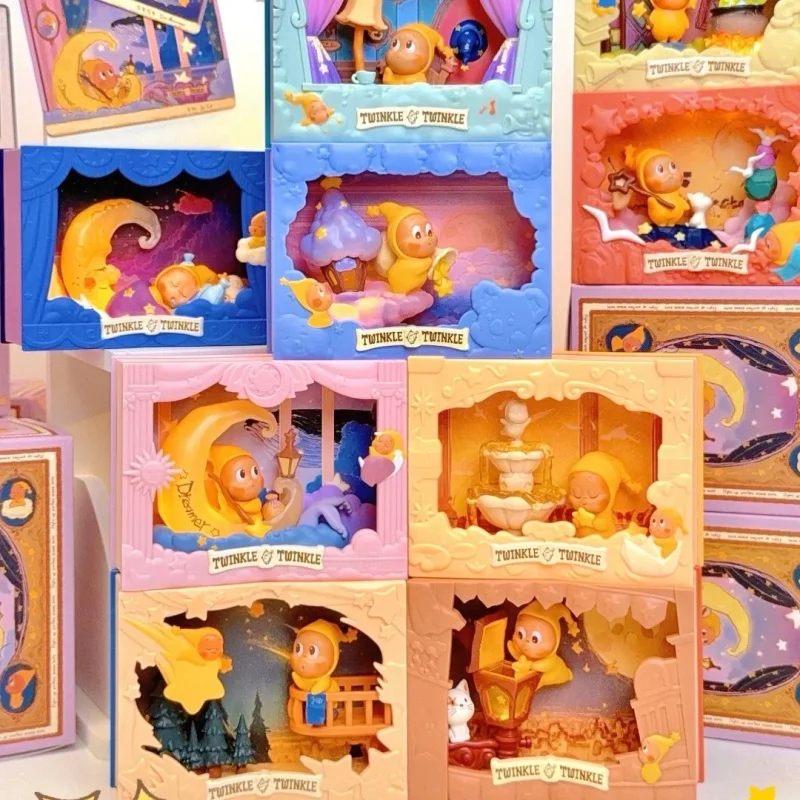 Caja ciega de estatuilla de escena de la serie Light-Up POPMART Star Person genuina, adorno de juguete de moda, regalo, juguetes de moda, figura de adornos