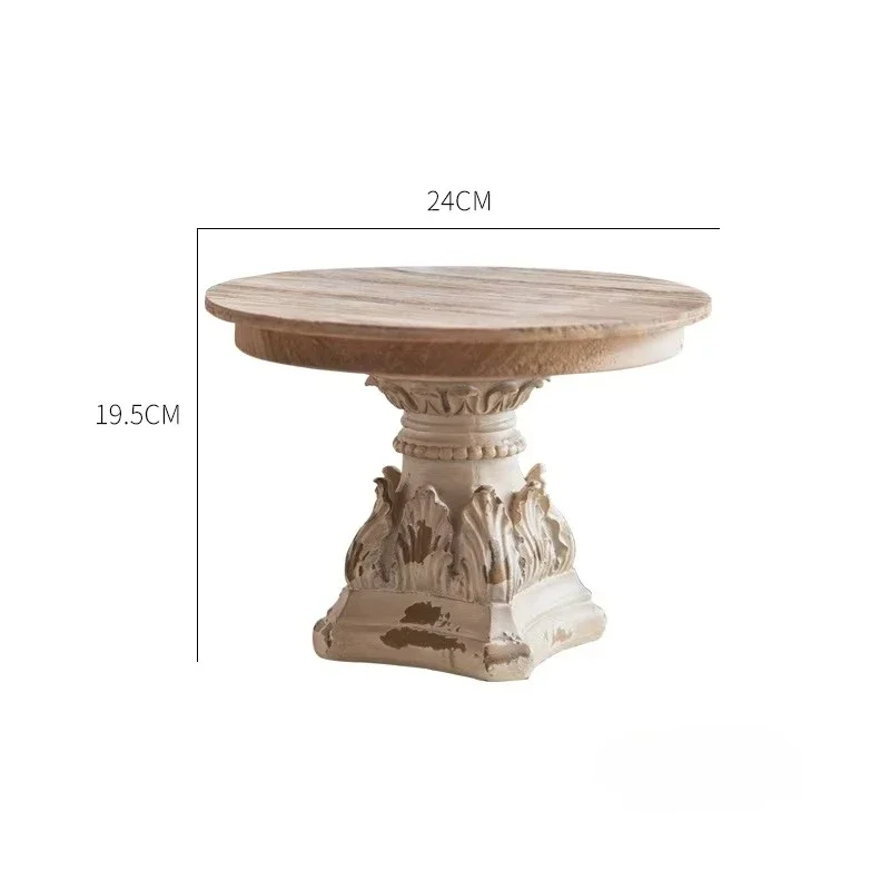 

American solid wood base pastoral carving handicraft ornament bamboo wood vase teapot fish tank stone log bracket