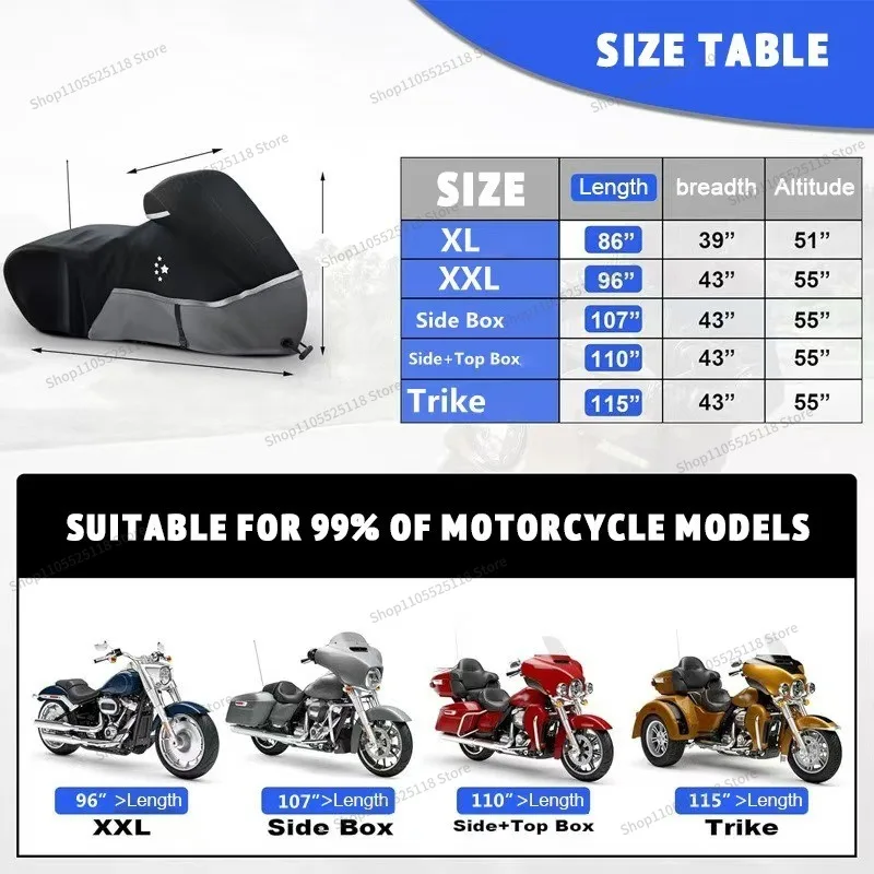 For motorcycle covers, dustproof, rainproof, waterproof, snowproof, motorcycle covers
