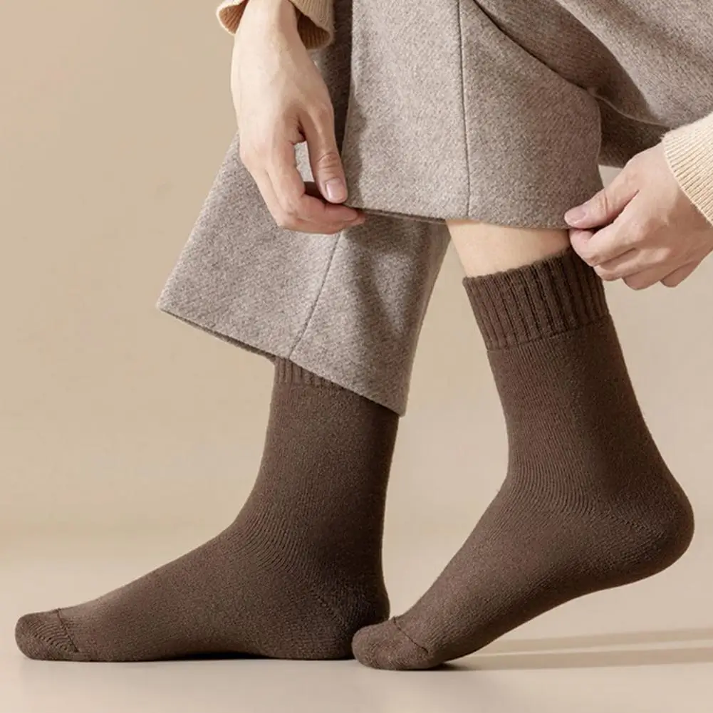 

Soft Skin-friendly Socks High-quality Ankle Socks Cozy Fleece-lined Men's Thermal Crew Socks for Winter Thick for Autumn/winter