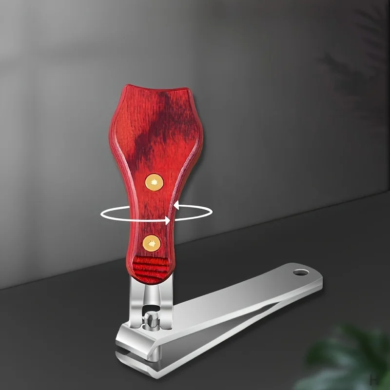 가정용 단일 손톱깎이, 나무 손잡이 질감, 휴대용 날카로운 다목적 손톱깎이