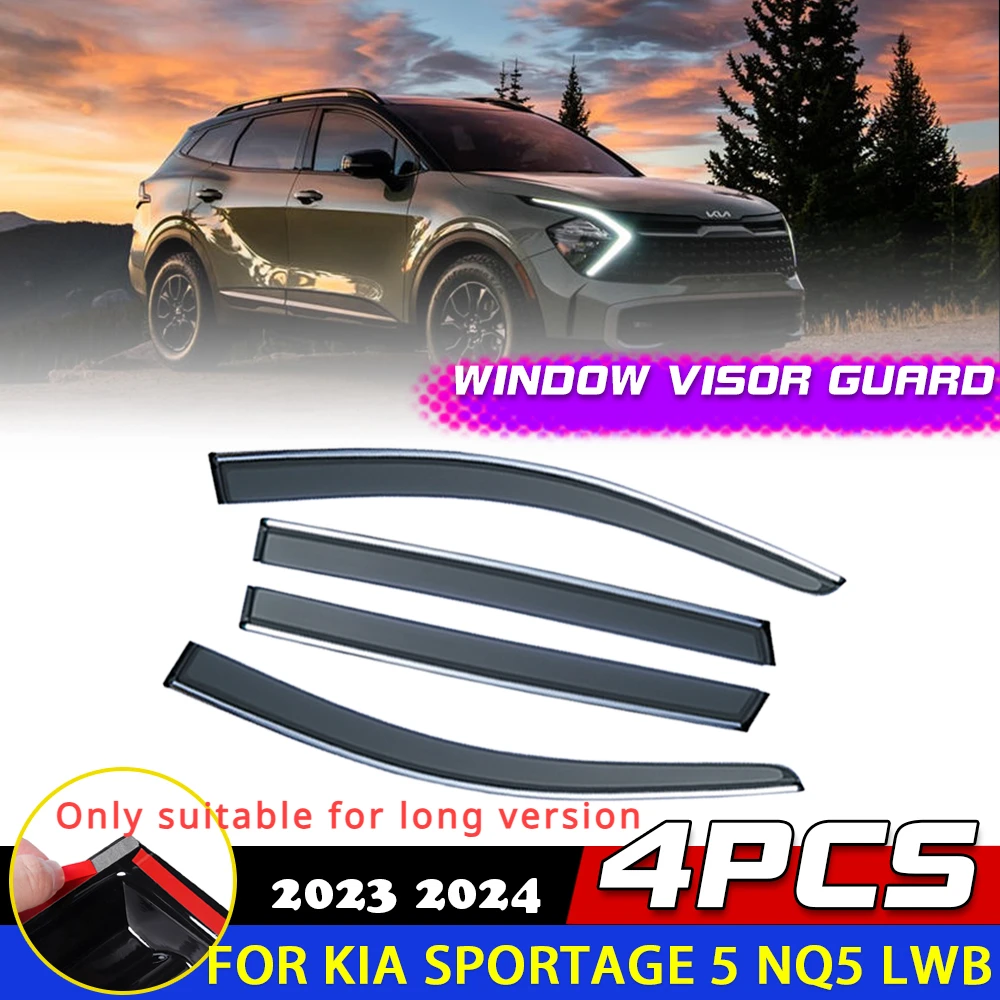 

Windows Door Visor for Kia Sportage 5 NQ5 LWB 2023 2024 Awnings Sun Rain Eyebrow Smoke Deflector Sticker Guard Cover Accessories