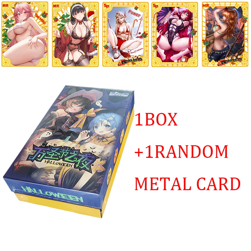 Colección de historias de diosa nocturna de Halloween con tarjetas de Metal, traje de baño para niña astringente, Bikini Doujin, pasatiempos de juguete, regalos para niños