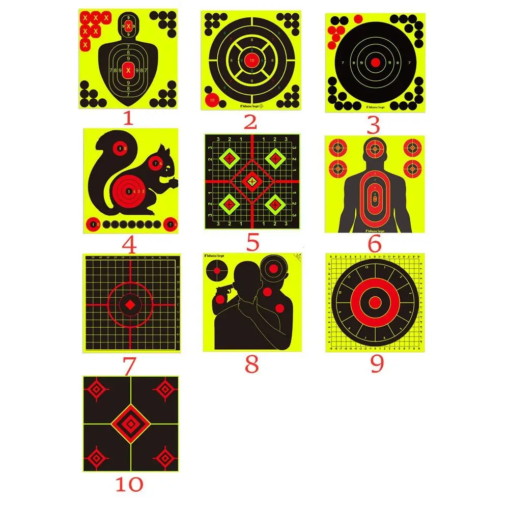 لاصقة النفس الفلورسنت الهدف ورقة ، الاخرق الهدف المقرب ، الذاتي عصا ، ورقة اطلاق النار ، الأهداف ملصقات ، الأخضر ، 8x8 "، 5 قطعة